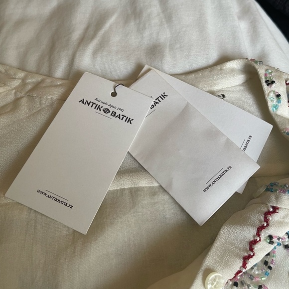 New!Antik Batik embellished holly ivory tunic size S - Picture 8 of 16